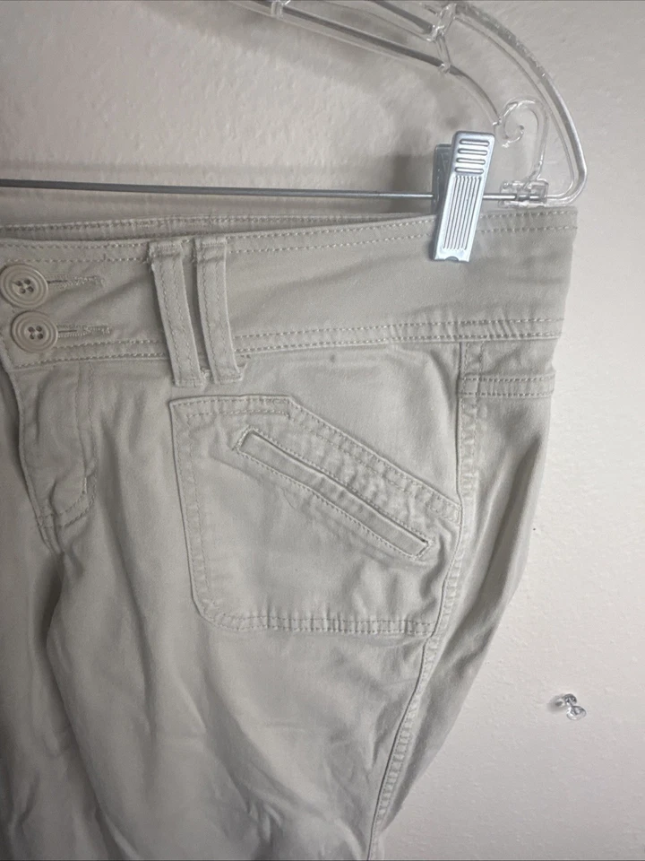 Pantalón BeBop Mujer Acampanado Beige Talla 9 Frente Plano Doble Botón Cintura De Colección Foto 4 de 4