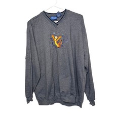 VTG 90's Winnie The Pooh Sweatshirt XL Tigger Disney Character Embroidery Gray