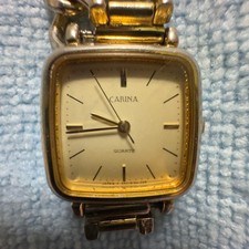Orologio da donna ORIENT Carina quarzo oro cassa quadrata catena bracciale vi...