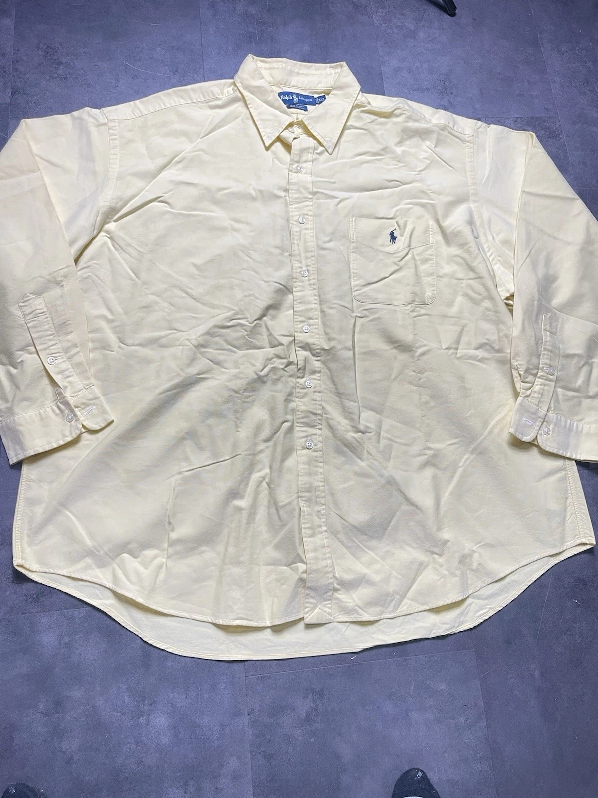 Polo Ralph Lauren Button-Front Yellow Shirt XXL Big Tall F-113