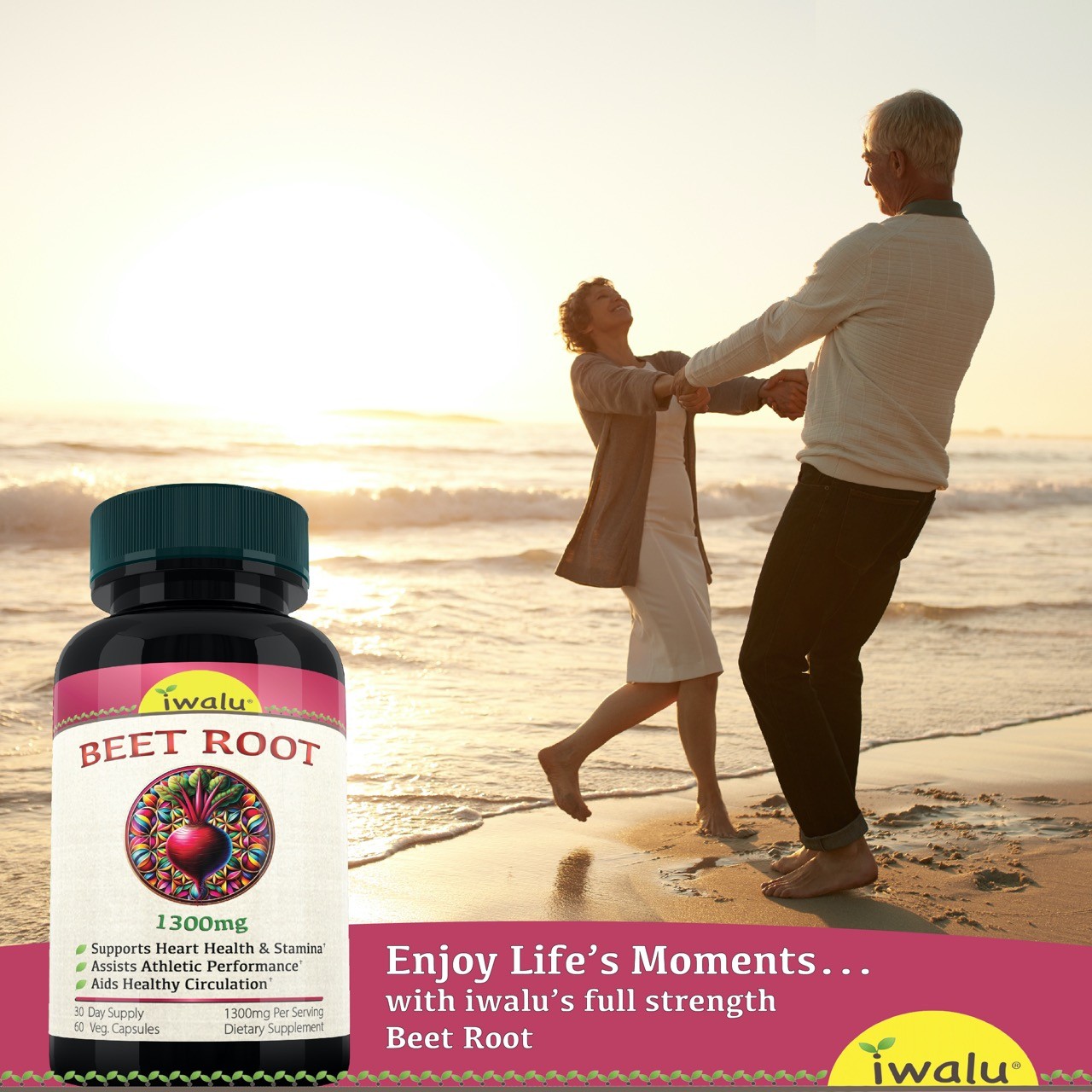 Natural Blood Pressure Support - Organic Beet Root - iwalu (official) SHIPS FREE