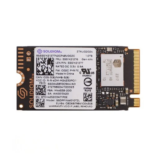 SOLIDIGM SSS1K21277 1TB Gen4x4 2242 NVMe SSD Festplatte SSDPFINW010TZL 1000GB