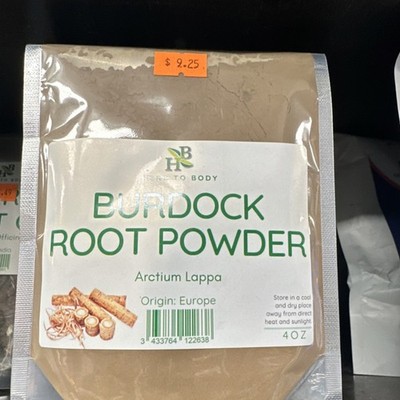 Herb To Body Burdock Root Powder Arctium Lappa Herbal Plant-Based 4oz