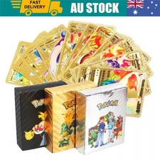55PCS Pokemon Card Foil GOLD PACK 55 CARDS TCG GX Vmax GX Card Charizard Rare