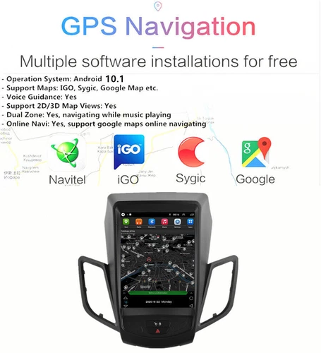 9.7" Für Ford Fiesta 2009-2016 Android 13 GPS Navi Autoradio Carplay WIFI 2+32G - Picture 16 of 20