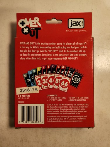 Jax Over and Out Family Fun ages 7+ for 2-8 Players Numbers Game - Picture 2 of 6