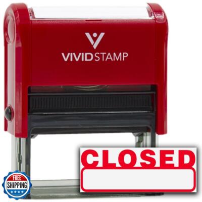 Basic Closed Self Inking Rubber Stamp (Red Ink) - Large