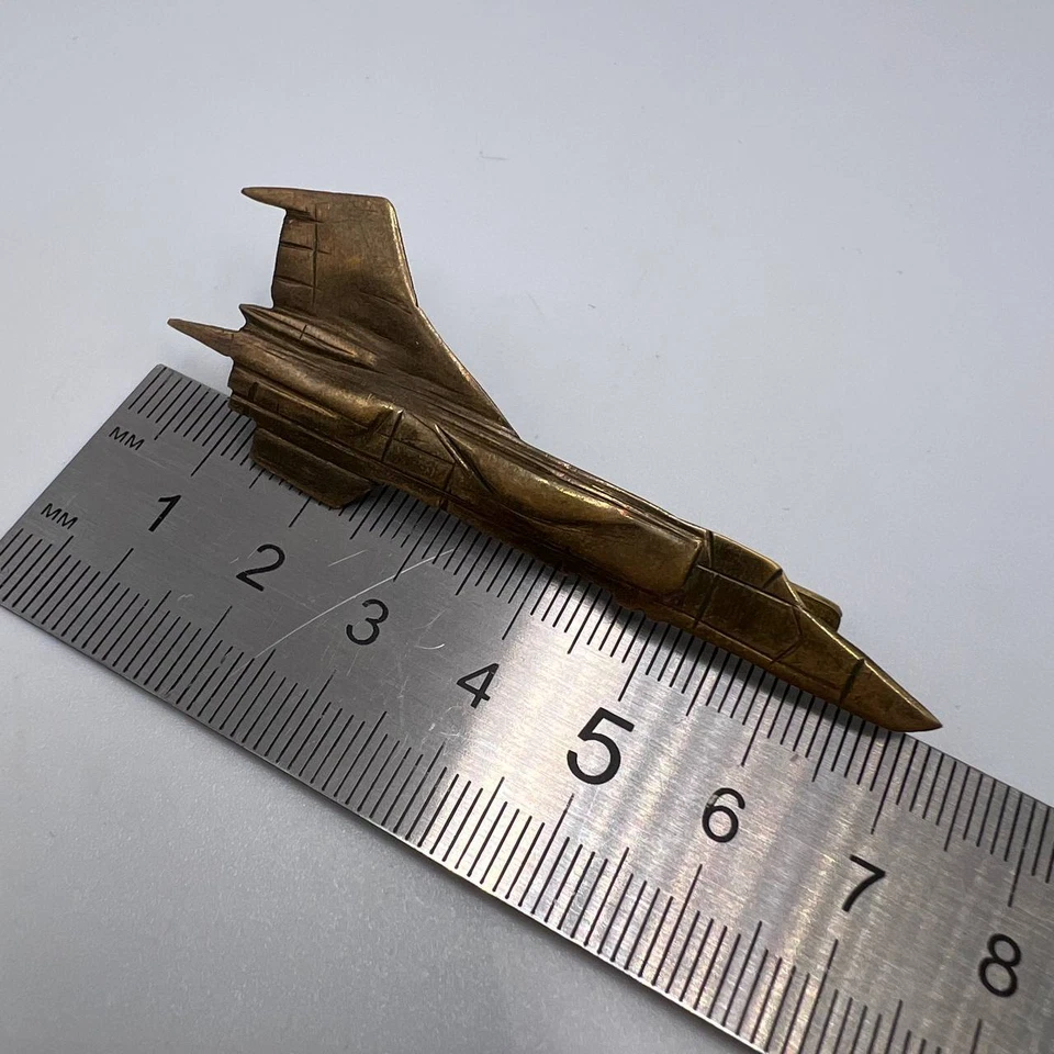1960 Vintage Bronce Para Hombre Joyería Corbata Clip Estilo Militar Avión de Combate MIG 25 Foto 4 de 4