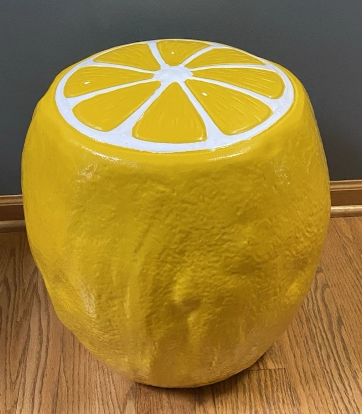 Home Goods Tik Tok Viral Lemon Fruit Ceramic Stool Side Table Food & Drink Decor - Image 3 of 4