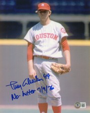 LARRY DIERKER SIGNED 8x10 PHOTO + NO HIT INSCRIPTION HOUSTON ASTROS BECKETT BAS