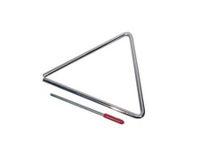 Triangle, chrome plated, with beater, diameter: 8 mm., 7"