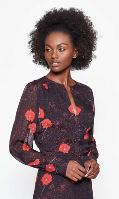 equipment danette silk dress Equipment Danette 100% Silk Floral Print Dress Size 6 | Designer | $425 Retail