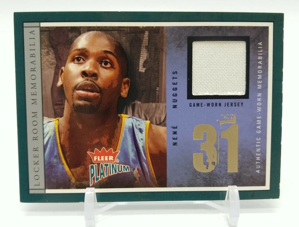 2003-04 Fleer Platinum NENE Locker Room Memorabilia Jersey Patch Denver Nuggets - Image 2 of 4