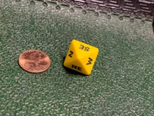Compass Dice Direction Die D8 (Eight Sided) Tabletop Gaming Yellow with Black
