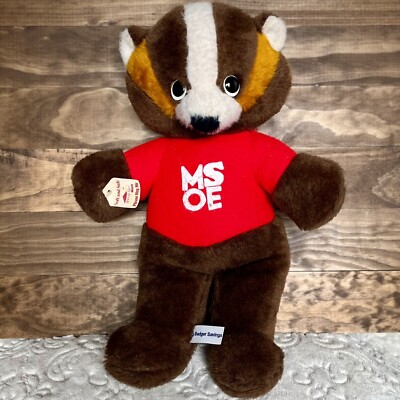 Vtg Animal Fair Plush 1970s Bucky Badger  Bank Promo w Tags EUC 18  Stuffed Htf