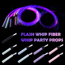 LOT LED Fiber Optic Whip 360 Swivel Super Bright Light Up Rave Pixel Flow Lace