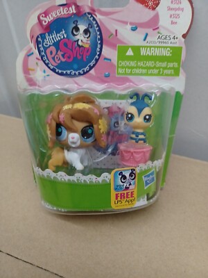 Last New LPS Littlest Pet Shop Sweetest Sheepdog 3124)and Bee 3125