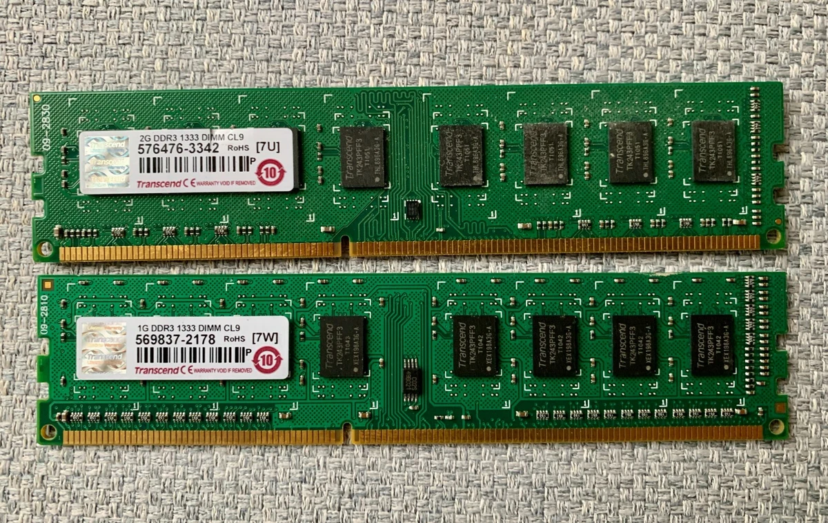 Barrette RAM DDR3 Transcend 2Go – 240PIN PC3 1600U – Occasion