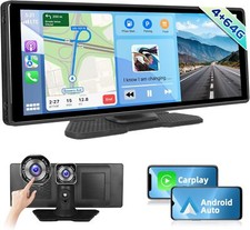 10.26" Android 13 4+64GB CarPlay Android Auto Tragbares Autoradio Vorne kamera