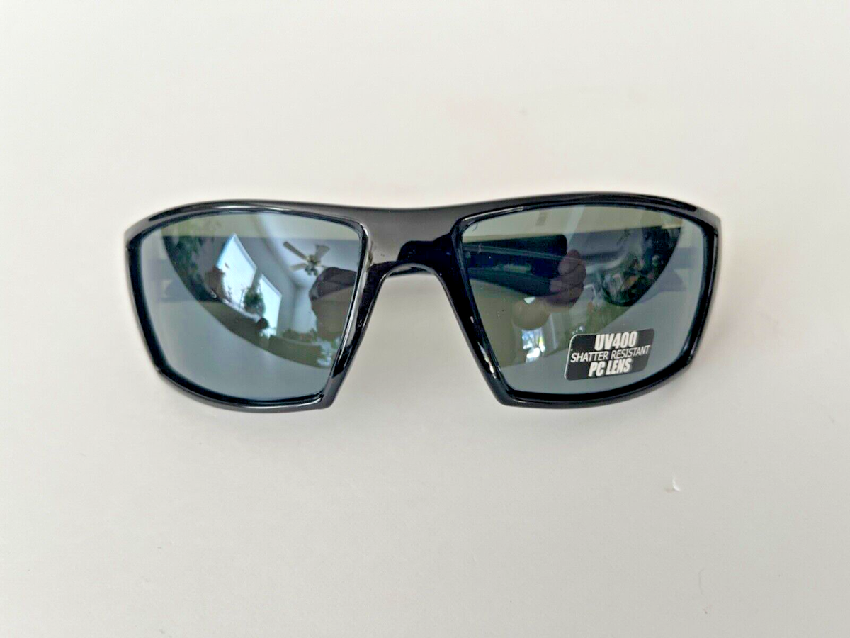 Unisex Sport Style Black Sunglasses Rectangle Shatter 