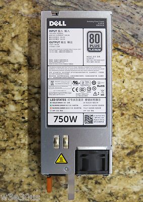 Dell 750W Platinum PSU W0CTF T320 T420 R520 R620 T620 R720 R720xd R820 R920 QTY