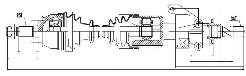 NPW-BM-021 NTY Drive Shaft for MINI,OPEL,VAUXHALL