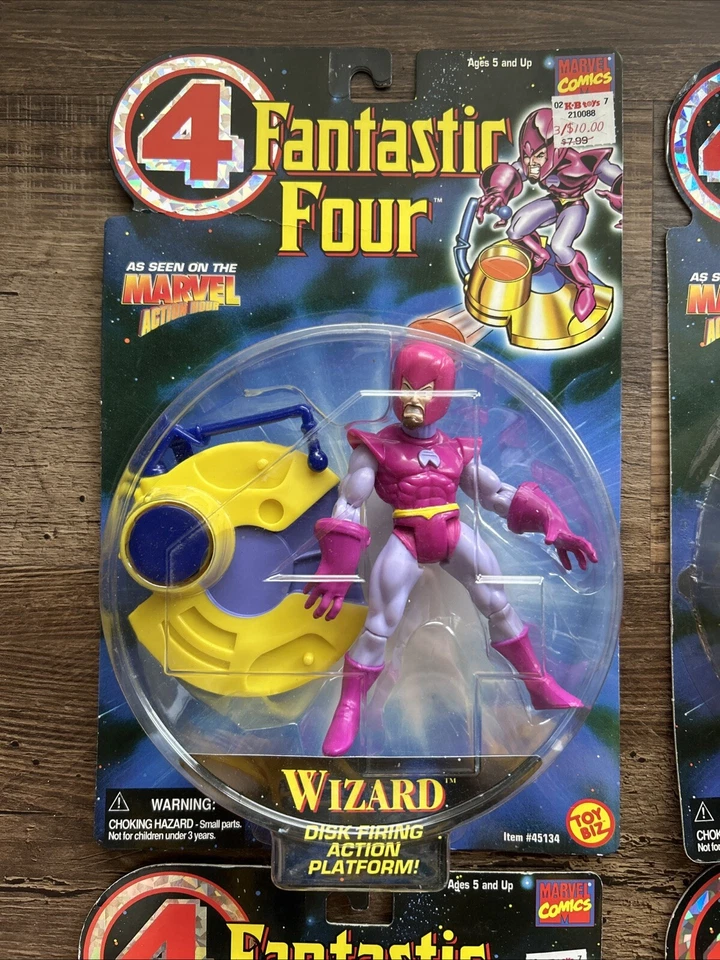 Toy Biz Marvel Comics Fantastic 4 1996 Antorcha Humana+La Cosa+Mago+Medusa Foto 4 de 4