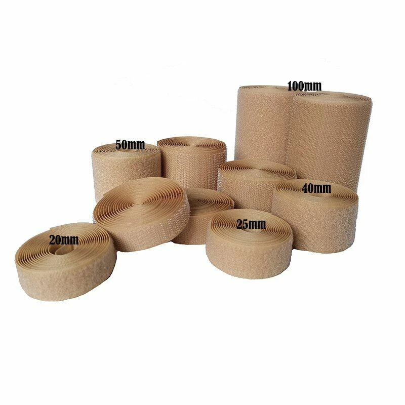Khaki Adhesive Hook Loop Fastener Tape Sewing Magic Sticker Strap Couture Cloth - Image 3 of 4