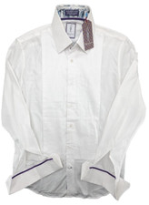 Robert Graham Tuxedo Shirt Whitby Men's Medium 15.5 White LS French Cuff