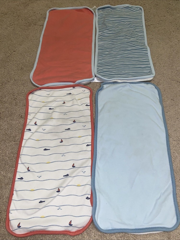 Cloud Island 4-Pack Multicolor Burp Cloths with Sailboat Design  