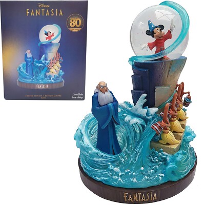 Disney Store Fantasia 80th Anniversary Snow Globe Sorcerers Apprentice Ltd Edtn