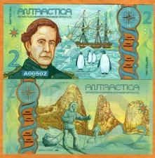 Antarctica, $2, 2020, Clear Window Polymer, New Design, UNC Penguins, Wilkes