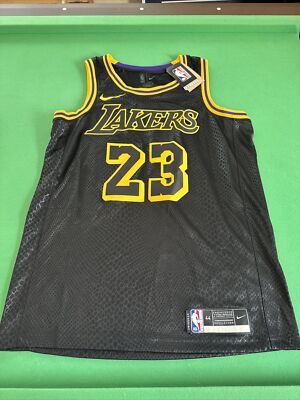 Nike Los Angeles Lakers LeBron James 23 Jersey Black yellow Dj1433