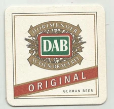 Lot Of 5 DAB Beer Coasters- By Dortmunder of Dortmund, Germany "Actirn Brauerei