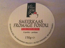 Étiquette Fromage Fondu Smeerkaas 8 portions