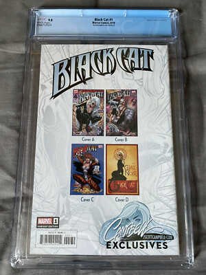 CGC 9.8 Black Cat #1 2019 - J. Scott Campbell Cover D - Le Chat