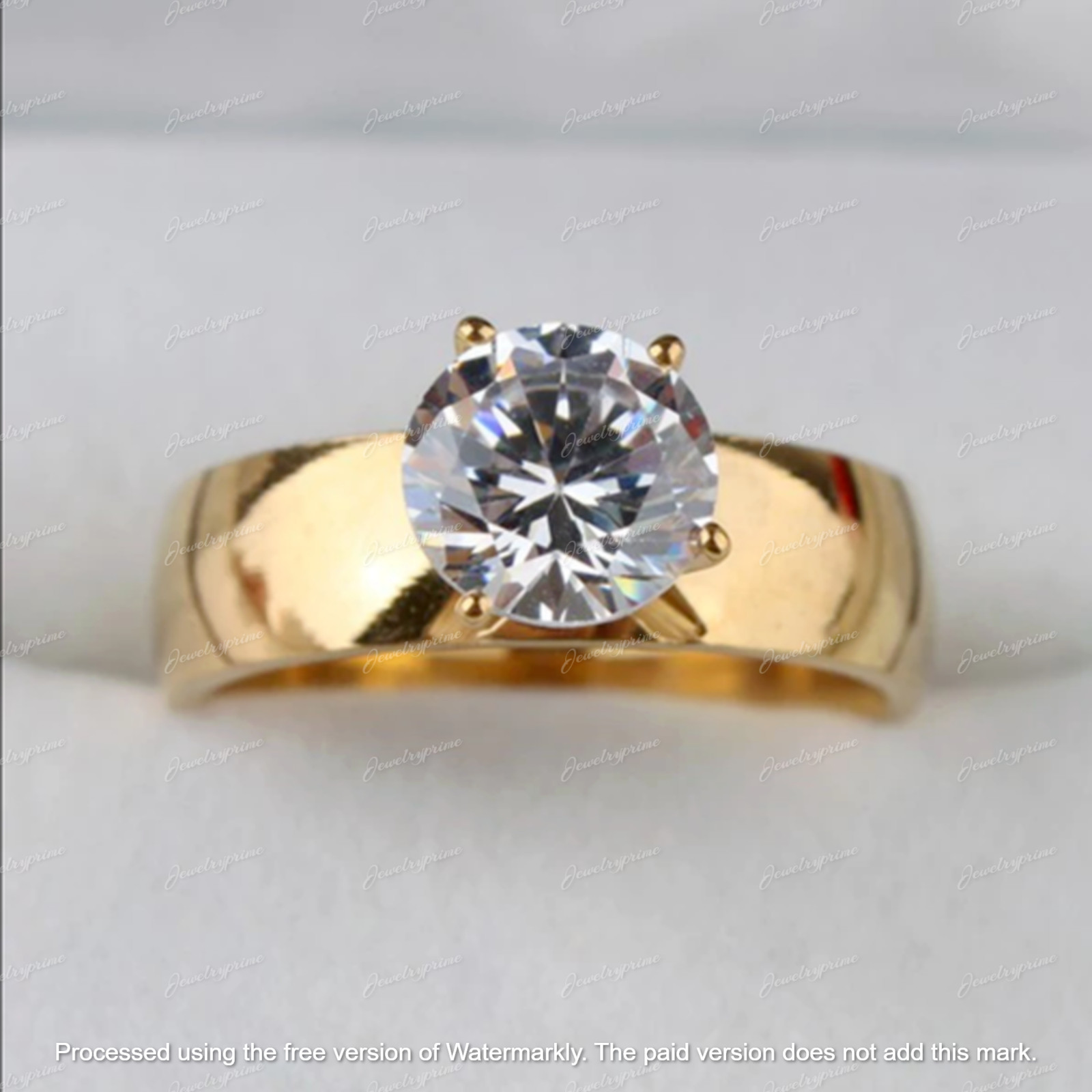 2.5Ct Round Cut Lab-Created Solitaire Engagement Ring 14k Yellow Gold Plated