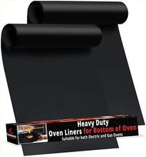 2 Pack Large Thick Heavy Duty Non Stick Teflon Oven Liners Mat, 2 Pack, Black 