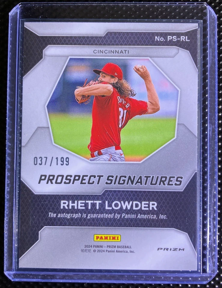 2024 Panini Prizm Prospect Signatures Rhett Lowder Auto 37/199 # PS-RL Reds ⚾️🔥 - Image 2 of 2