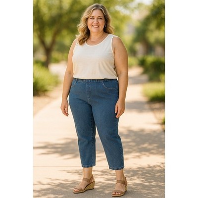 472. White Stag Petite Jeans Sz 20 XXL Petite | Stretch Pull-On Tapered Denim