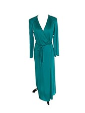 Vtg Vanity Fair Green Peignoir Set 34 Small Gown Robe Nylon USA Made