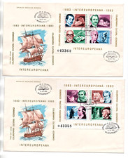 FDC Romania, Romania, 1983 Intereuropeana, Block 193 and 194 Complete Set