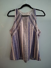 Prana Tank Top L Purple Striped