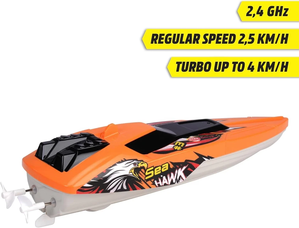 Dickie Toys Ferngesteuertes Rc Boot Sea Hawk 6+ Pool See Turbo Boost - Bild 2 von 4