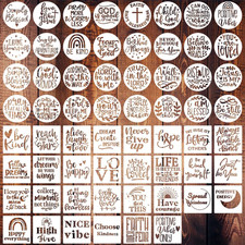 62 Pcs Inspirational Word Stencils - 3 Inch Motivational Reusable Christian