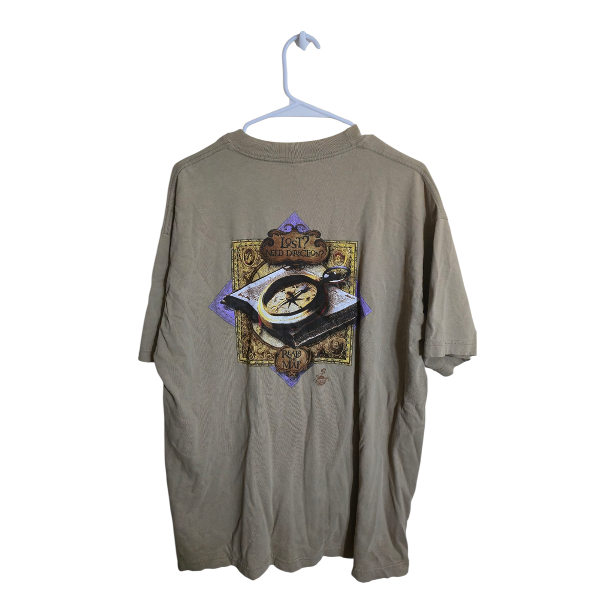 Lost Need Direction Shirt Mens Compass Map Graphic 90s Tee | eBay