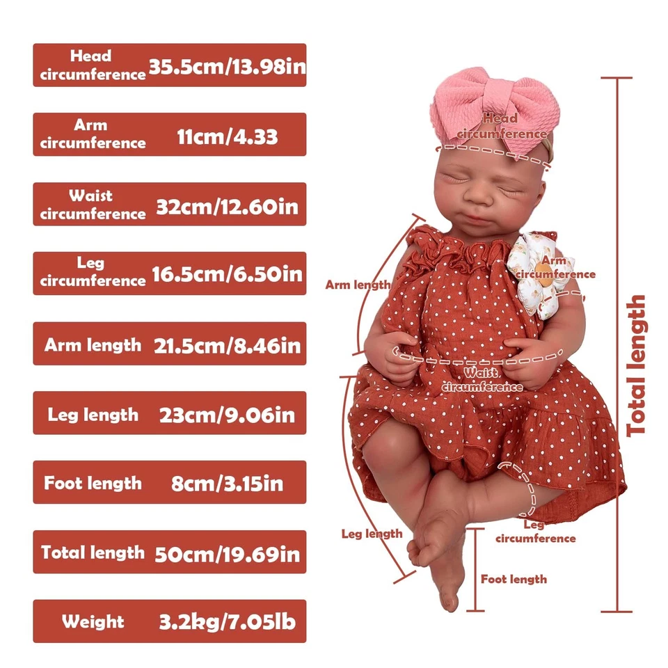 19.69in Silikon Reborn Puppe Silikon Puppe Handwerk Kinderspielzeug Geschenke - Bild 2 von 4