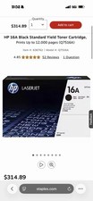 HP 16A Q7516A Genuine Black Toner Cartridge for LaserJet 5200