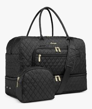 Black travel duffle bag With Personal Item Bags Shoe Compartment