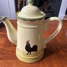 Zollen Ceramic Coffee Pot Chicken Rooster & Hen  Design Country Cottage Ex Cond